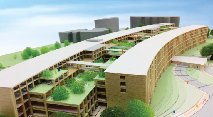 Image of facade of new building in NTU-725-400